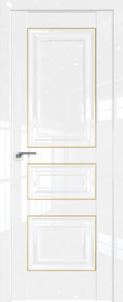 Фото двери Профильдорс (Profildors) 25L цвет-Белый люкс стекло- молдинг-Золото Люкс