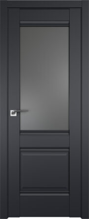 Фото двери Профильдорс (Profildors) 2U цвет-Чёрный Seidenmatt стекло-Графит молдинг-