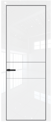 Фото двери Профильдорс (Profildors) 14LA цвет - Белый люкс стекло -  - профиль Черный матовый RAL9005