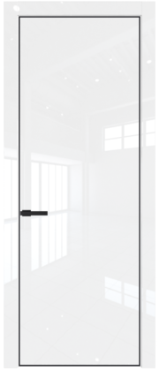 Фото двери Профильдорс (Profildors) 1LA цвет - Белый люкс стекло -  - профиль Черный матовый RAL9005
