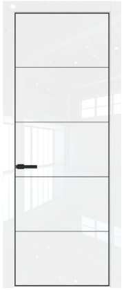 Фото двери Профильдорс (Profildors) 15LA цвет - Белый люкс стекло -  - профиль Черный матовый RAL9005