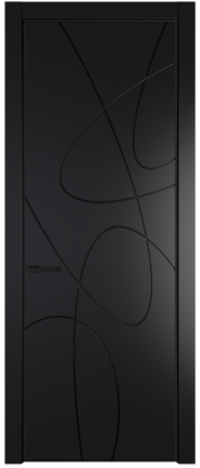 Фото двери Профильдорс (Profildors) 6PA цвет - Блэк стекло -  профиль - Черный матовый RAL9005 вставка -