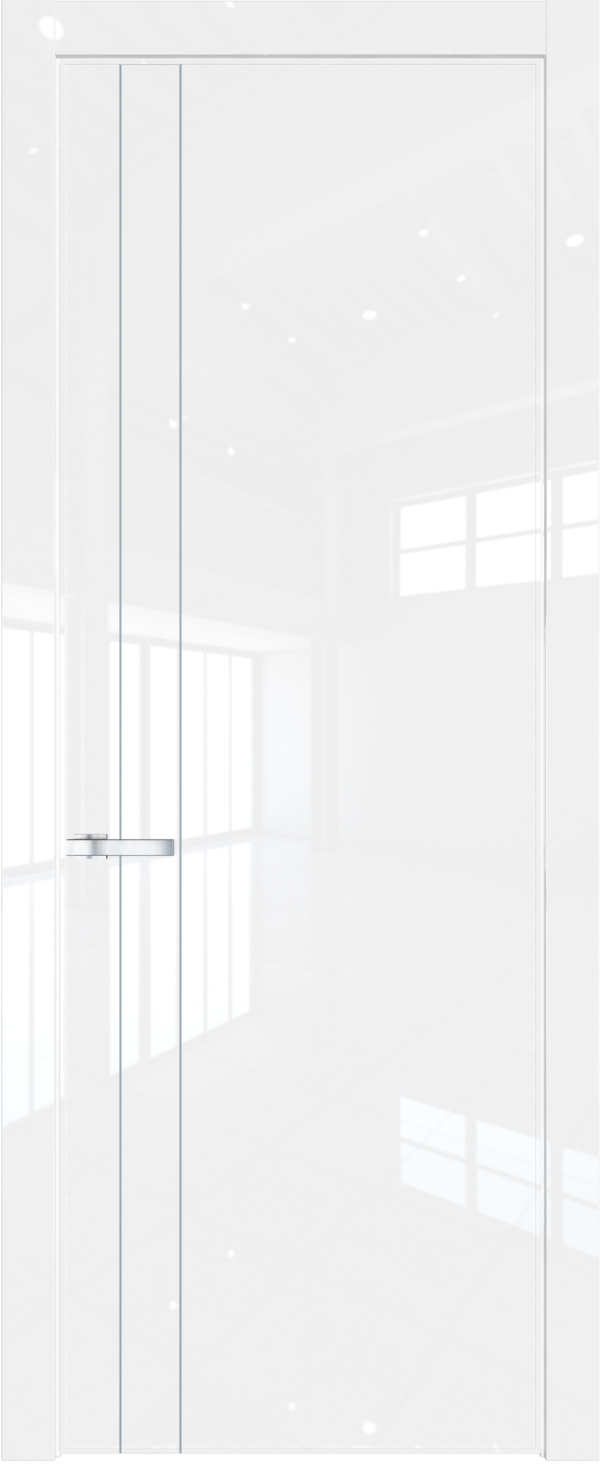 Фото двери Профильдорс (Profildors) 12LW цвет - Белый люкс стекло -  - молдинг - Серебро вставка -