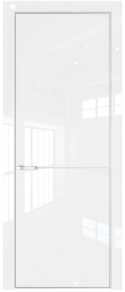Фото двери Профильдорс (Profildors) 16LE цвет - Белый люкс стекло -   вставка -  кромка - Серебро