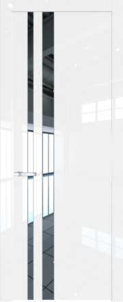 Фото двери Профильдорс (Profildors) 20LW цвет - Белый люкс стекло - Зеркало - молдинг - Серебро вставка -